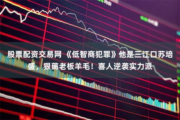 股票配资交易网 《低智商犯罪》他是三江口苏培盛，狠薅老板羊毛！喜人逆袭实力派